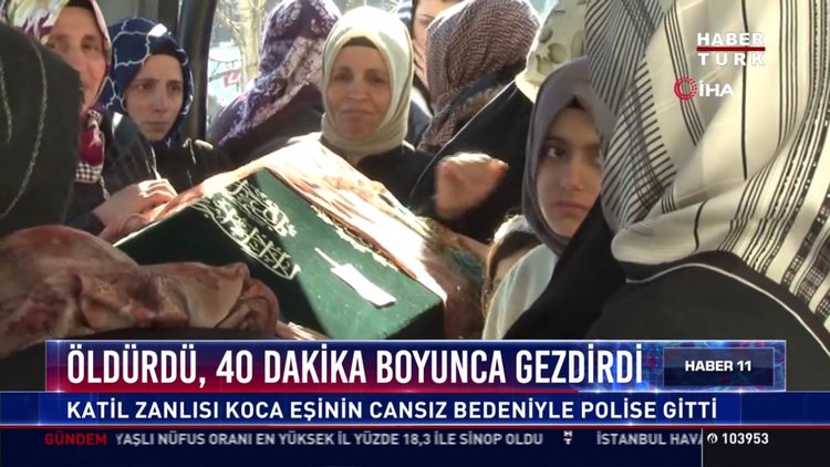 Araçta öldürdüğü eşinin cenazesiyle 40 dakika dolaştı