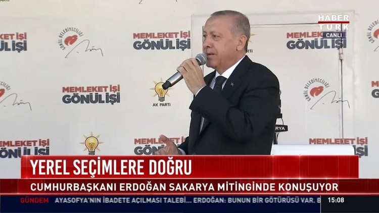 Yerel Seçimlere doğru: Cumhurbaşkanı Erdoğan Sakarya mitinginde konuştu