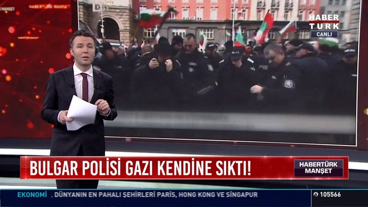 Bulgar polisi gazı kendisine sıktı