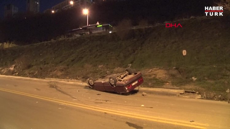 Polisten kaçan şüpheli otomobil takla attı: 5 yaralı