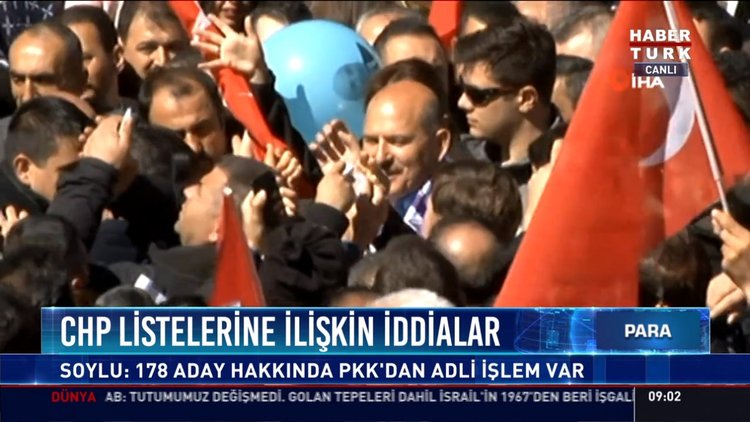 CHP listelerine ilişkin iddialar: Soylu: 178 aday hakkında Pkk'dan adli işlem var