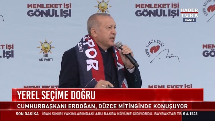 Yerel seçimlere doğru: Cumhurbaşkanı Erdoğan, Düzce mitinginde konuştu