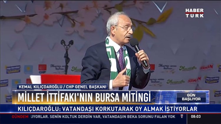Millet İttifakı'nın Bursa mitingi: Kılıçdaroğlu: Vatandaşı korkutarak oy almak istiyorlar
