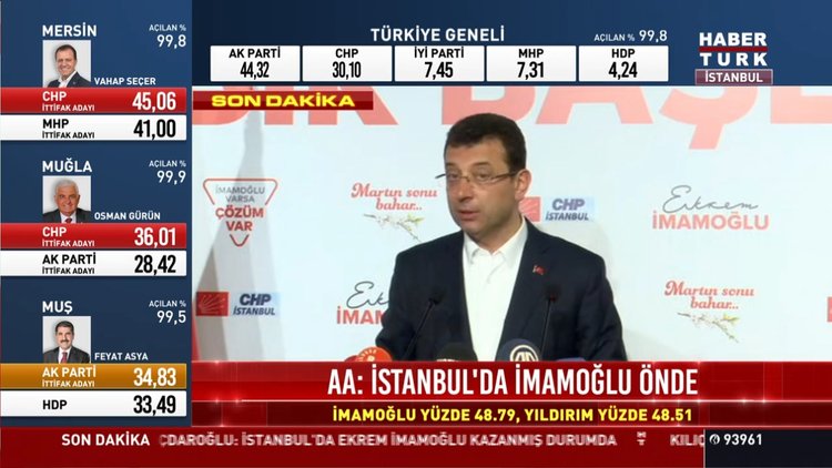 Son dakika... CHP İstanbul Büyükşehir Belediye Başkan adayı Ekrem İmamoğlu, canlı yayında açıklamada bulundu