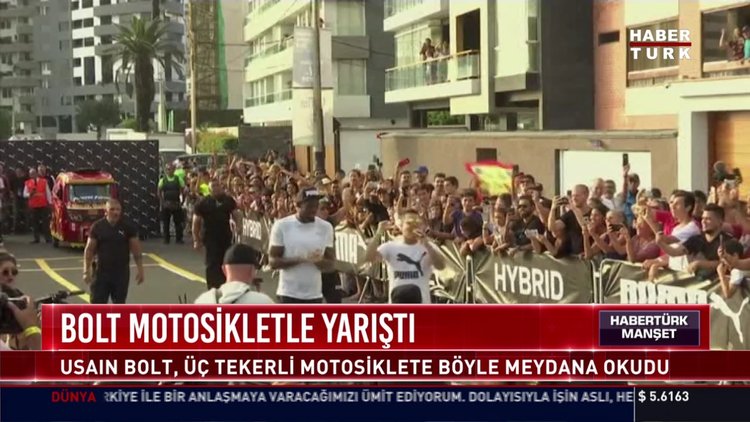 Bolt motosikletle yarıştı: Usaın Bolt, üç tekerli motosiklete böyle meydan okudu