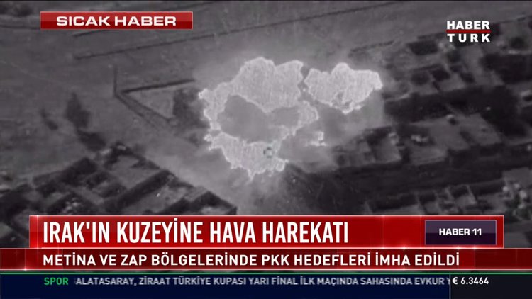 Irak'ın kuzeyine hava harekatı: Metina ve Zap bölgelerinde PKK hedefleri imha edildi