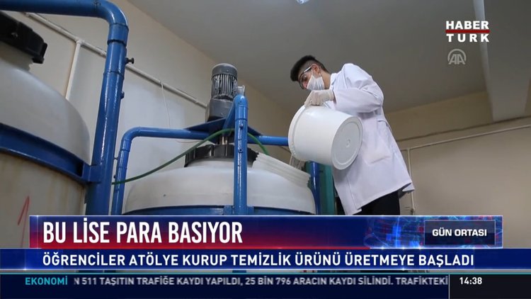 Bu lise para basıyor: Öğrenciler atölye kurup temizlik ürünü üretmeye başladı