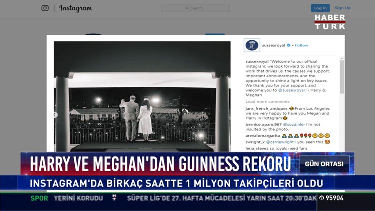 Harry ve Meghan'dan Guınness Rekoru: Instagram'da birkaç saatte 1 milyon takipçileri oldu