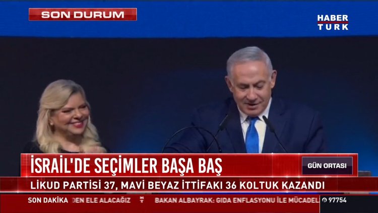 İsrail'de seçimler başa baş: Likud Partisi 37, Mavi Beyaz İttifakı 46 koltuk kazandı