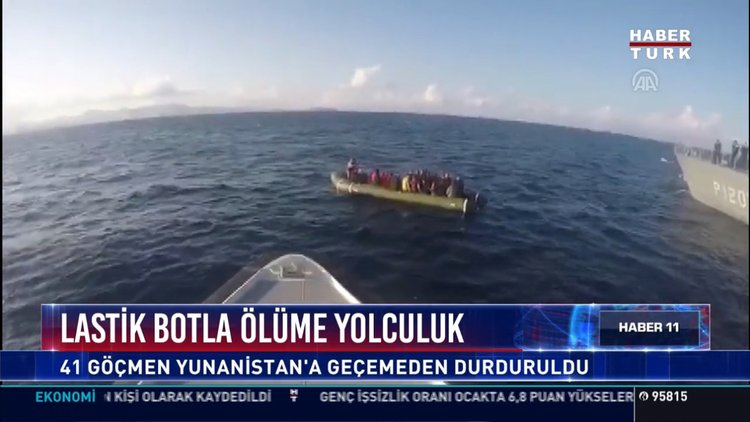 Lastik botla ölüme yolculuk: 41 göçmen Yunanistan'a geçmeden durduruldu