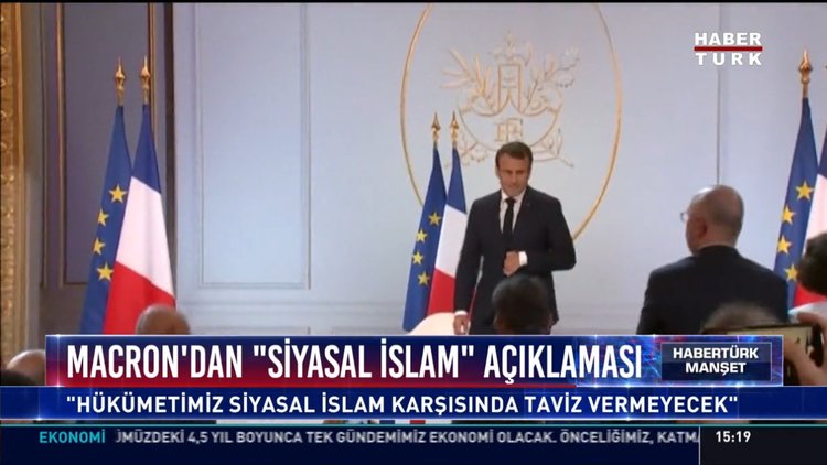 Macron'dan "Siyasal islam" açıklaması: "Hükümetimiz siyasal islam karşısında taviz vermeyecek"