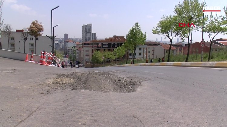 Esenyurt'ta yolda meydana gelen çökme onarıldı