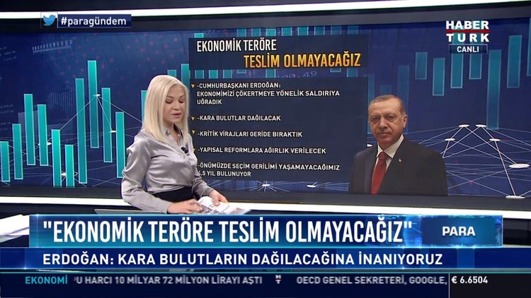 "Ekonomik teröre teslim olmuycağız" Erdoğan: kara bulutların dağılıcağına inanıyoruz