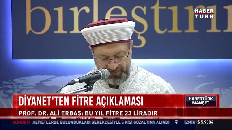 Diyanet'ten fitre açıklaması: Prof. Dr. Ali Erbaş: Bu yıl fitre 23 liradır