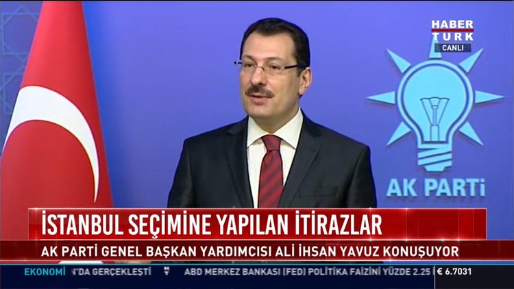 İstanbul seçimine yapılan itirazlar: AK Parti Genel Başkan Yardımcısı Ali İhsan Yavuz konuşuyor