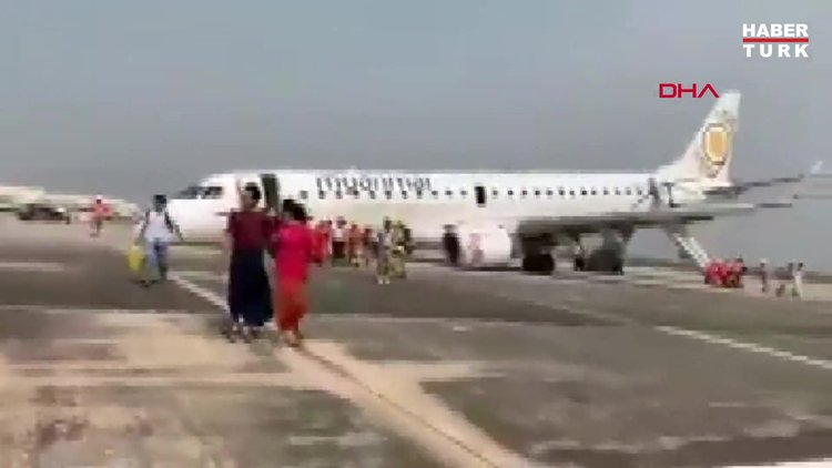 Pilot, yolcu uçağını burnu üstüne indirdi