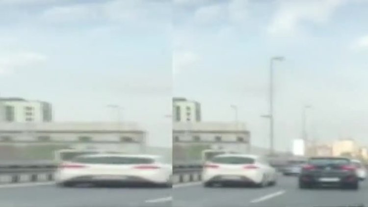 E-5 Karayolu'nda "makas" terörü kamerada