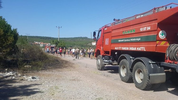 Ayvalık'ta korkutan orman yangını