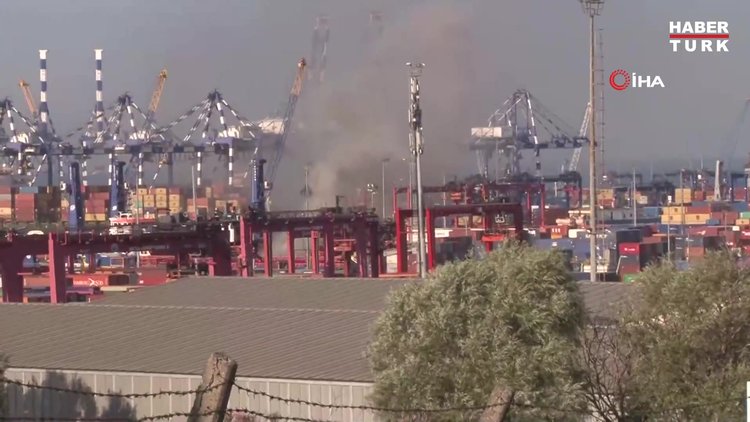 Son dakika... Ambarlı Limanında gemi yangını!