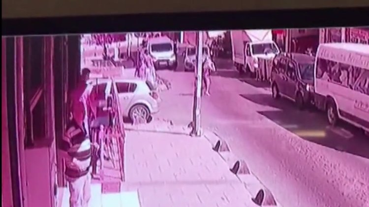 Topuklu ayakkabılarla tacizciye amansız takip kamerada