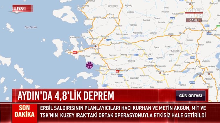 Aydın Kuşadası açıklarında DEPREM!