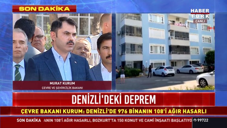 Denizli'deki depreme ilişkin Bakan Kurum'dan açıklamalar