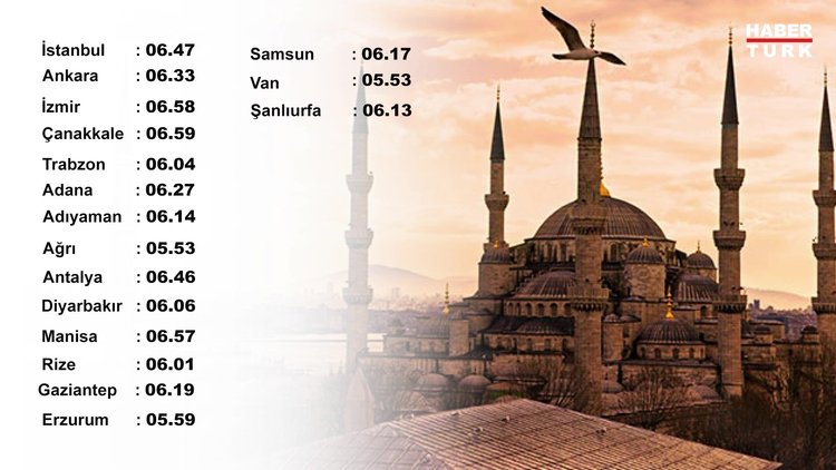 Kurban Bayramı namazı saat kaçta? İşte Kurban Bayramı namaz vakitleri...