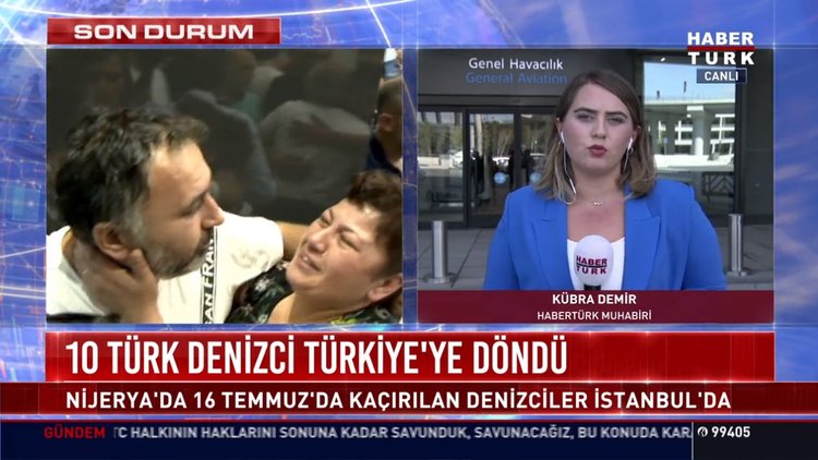 Kaçırılan 10 Türk denizci Türkiye'ye döndü