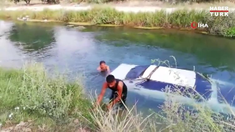 Çalınan otomobil sulama kanalında bulundu