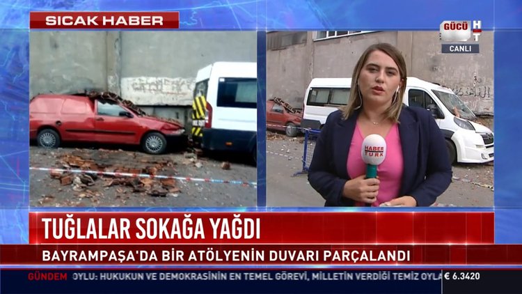 Tuğlalar sokağa yağdı