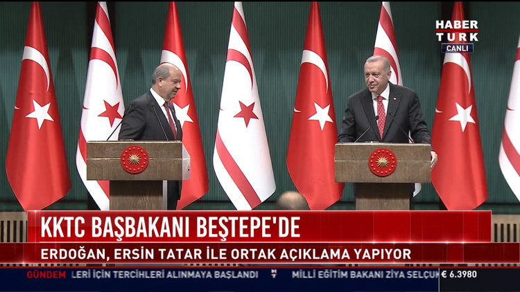 Cumhurbaşkanı Erdoğan ve KKTC Başbakanı Tatar'dan ortak açıklamalar
