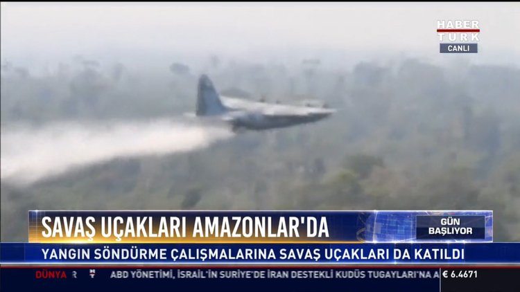 Savaş uçakları yangın için Amazon Ormanlar'ında