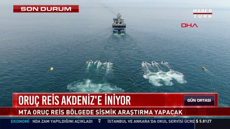 Oruç Reis Akdeniz'e iniyor