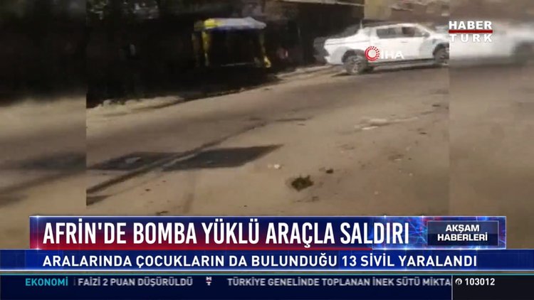 Afrin'de bomba yüklü araçla saldırı