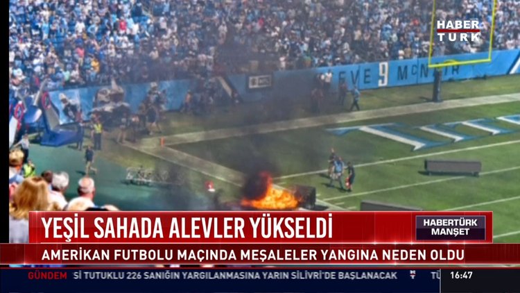 Yeşil sahada alevler yükseldi