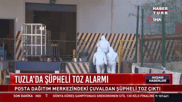 Posta dağıtım merkezinde toz alarmı