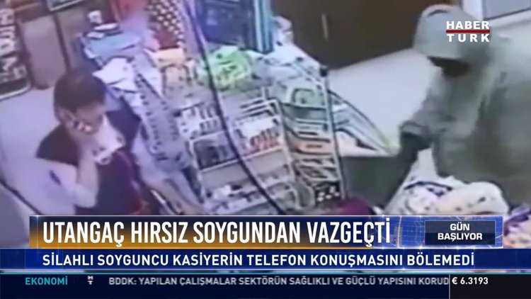Utangaç hırsız soygundan vazgeçti