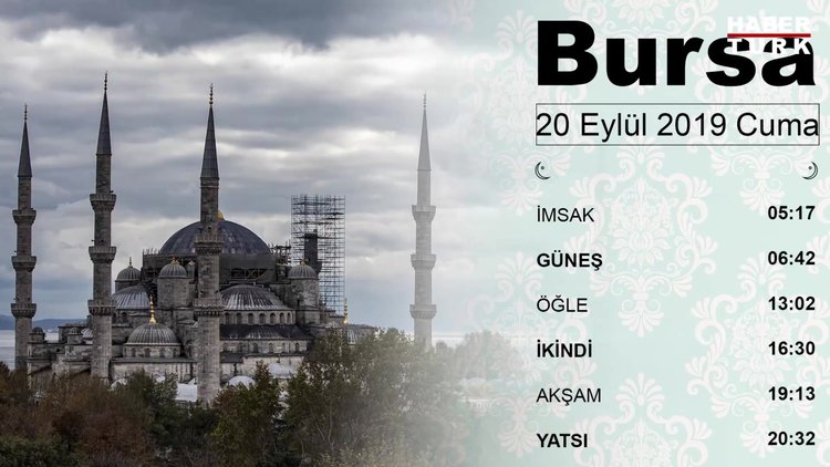 Bursa Cuma namazı saat kaçta? 20 Eylül Diyanet Bursa Cuma namaz saati