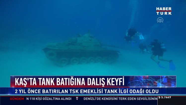 Kaş'ta tank batığına dalış keyfi