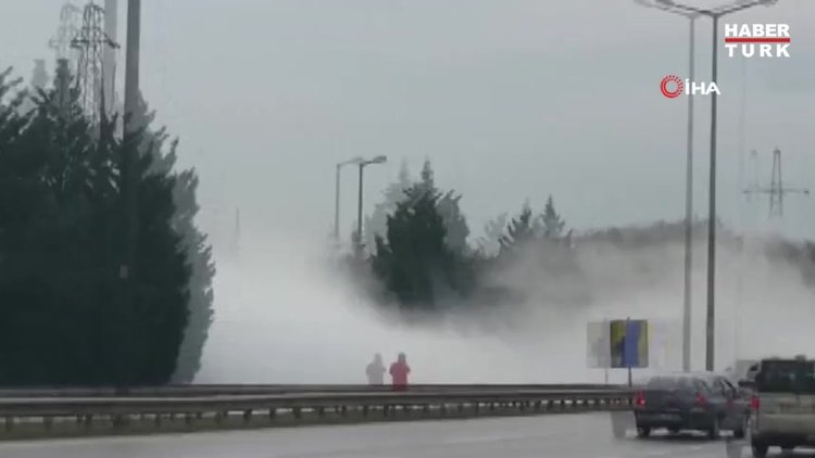 D-100'ü ulaşıma kapattıran gaz bulutu!