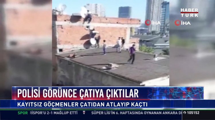 Polisi görünce çatıya çıktılar