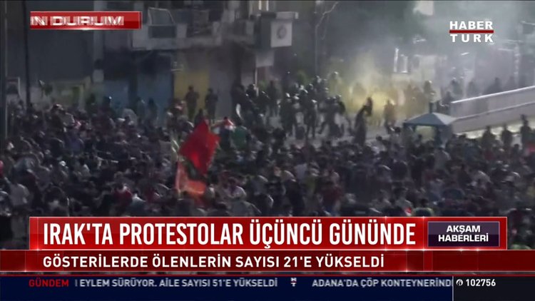 Irak'ta protestolar üçüncü gününde