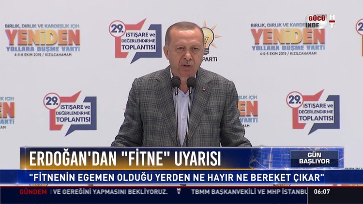 Erdoğan'dan ''fitne'' uyarısı