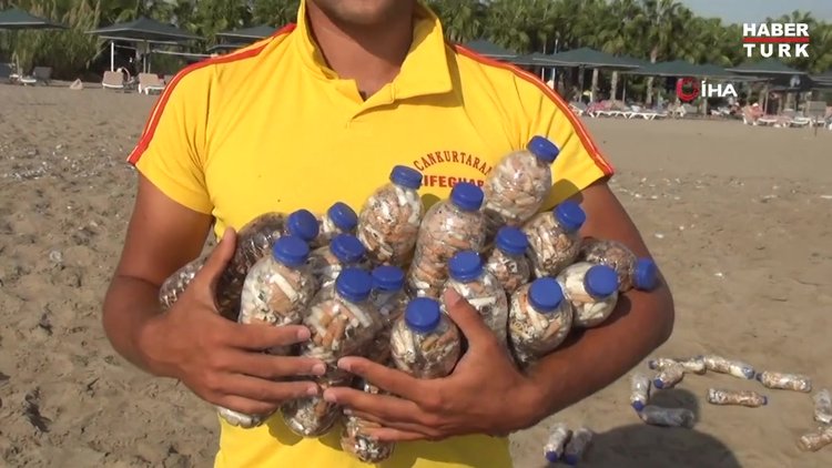 Yok böyle koleksiyon...52 şişede 15 bin izmarit