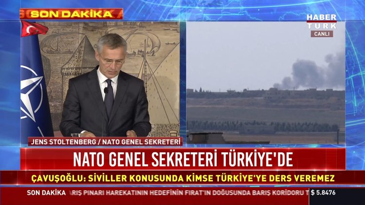 NATO Genel Sekreteri Jens Stoltenberg, Dışişleri Bakanı Mevlüt Çavuşoğlu ile görüşmek üzere Dolmabahçe'ye geldi