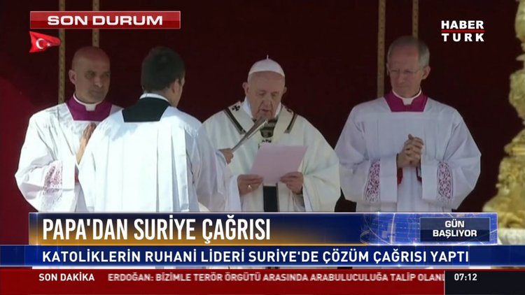 Papa'dan Suriye çağrısı