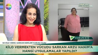  94 kilo veren Arzu Hanım, sarkan derilerinden kurtuldu ve muhteşem bir görüntüye ulaştı.