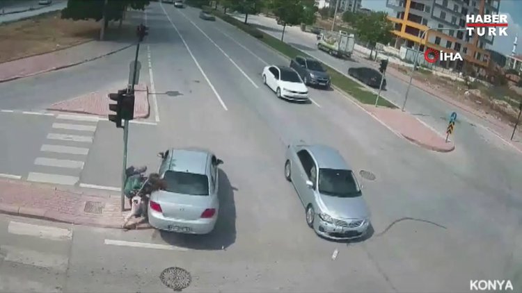 Konya'da dehşet anları kamerada