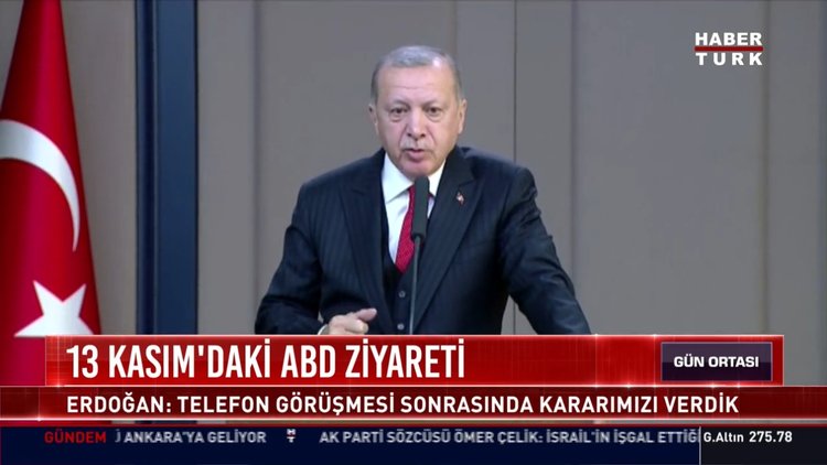 13 Kasım'daki ABD ziyareti