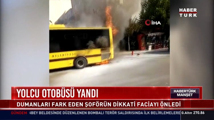 Otobüs yangını kamerada
